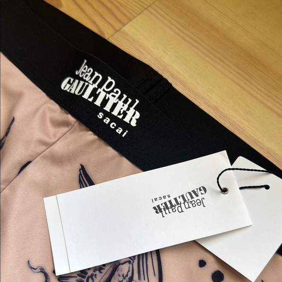 Sacai x Jean Paul Gaultier Black and Pink Graphic Leggings 3 new with tag - Picture 2 of 7